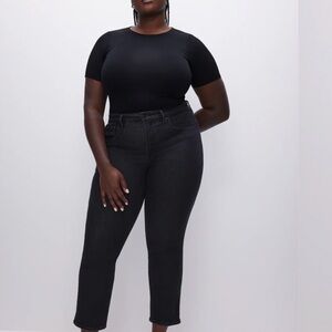 Good American 5X Black Pull-on Straight Jeans